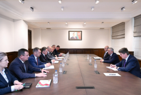 Head of Presidential Administration of Azerbaijan Samir Nuriyev meets with Belarusian Deputy PM Igor Petrishenko