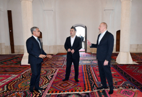 Presidents of Azerbaijan and Kyrgyzstan attend opening of Aghdam Juma Mosque after restoration