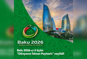   Baku named ‘World Capital of Sports’ for 2026  