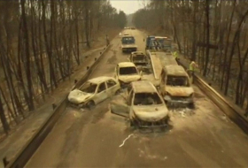 Portugal forest fire: Drone footage shows burnt-out cars - VIDEO