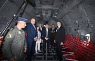  President Ilham Aliyev presented with military transport aircraft produced by Italian 