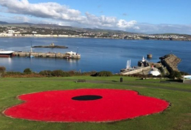 Giant poppy installed as permanent World War One 'tribute'