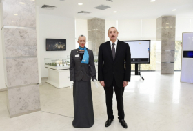 President Ilham Aliyev meets with humanoid robot Sophia - PHOTOS, VIDEO