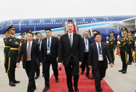  President Ilham Aliyev arrives in China for working visit - PHOTOS