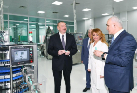  President Ilham Aliyev attends opening of syringe plant in Pirallahi Industrial Park 