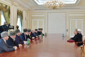  Azerbaijani President receives a group of Muslim clergy from Russia's North Caucasus republics - PHOTOS