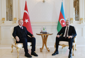  Azerbaijani, Turkish presidents hold one-on-one meeting 