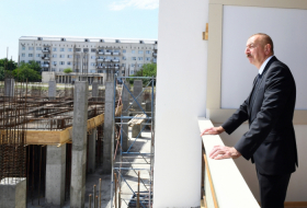  Ilham Aliyev reviewed construction of Ganja Sports Palace -  PHOTOS  