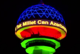   Ankara's Atakule tower lit up in solidarity with Azerbaijan  