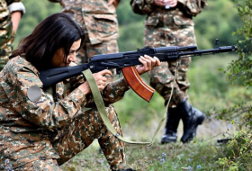   Azerbaijani women protest against Armenian PM’s wife's photo shoot with arms in hand   