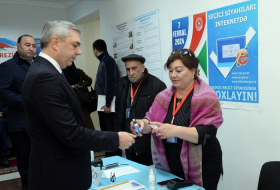 Head of Presidential Administration of Azerbaijan casts his vote at polling station No. 34