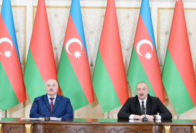 Presidents of Azerbaijan and Belarus make press statements