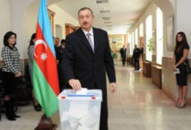 Azerbaijani President participates in voting at presidential election