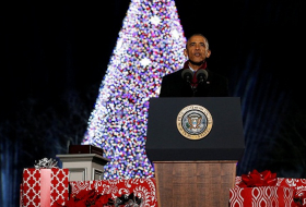 Obama lights national Christmas tree for the last time as US President 