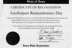 Iowa legislators recognize 31 March genocide