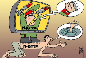 North Korea 2 faces - CARTOON
