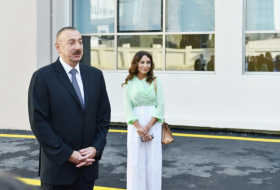 President Ilham Aliyev and first lady Mehriban Aliyeva visited new Azerbaijani pavilion