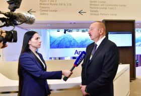  President Aliyev interviewed by Rossiya 1 and CGTN TV channel in Davos 