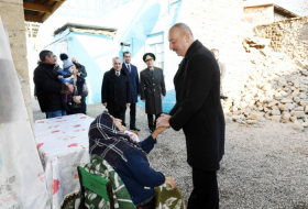   President Ilham Aliyev visits quake-hit Shamakhi  
