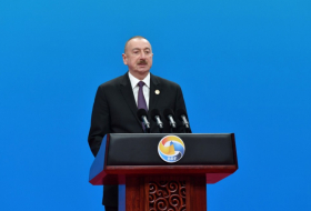  President Aliyev speaks at 2nd BRF on Nagorno-Karabakh 