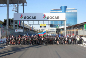 Cycling event held at Baku City Circuit before F1 SOCAR Azerbaijan Grand Prix 2019