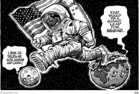  Giant leap for mankind-  CARTOON  
