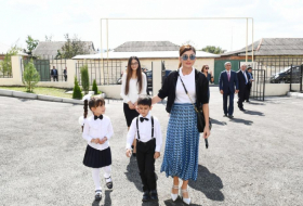   First Vice-President Mehriban Aliyeva attends opening of kindergarten in Ismayilli  