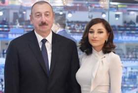  Azerbaijani president and First Lady attend Bakutel-2019 exhibition 
