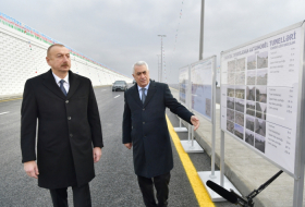  President Ilham Aliyev inaugurates highway tunnel in Pirshaghi settlement - PHOTOS