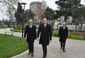  President Ilham Aliyev viewed reconstruction work of another park in Baku -  PHOTOS  