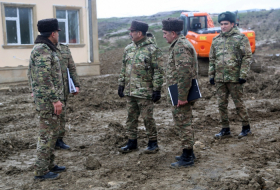  Azerbaijani defense minister inspects military facilities under construction 