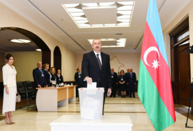  Azerbaijani president, first lady vote at parliamentary election 