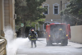 The Ministry of Emergency Situations is disinfecting various areas of Baku 