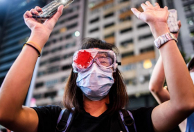   Hong Kongers sing protest anthem one year after major clashes -   NO COMMENT    