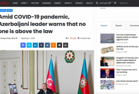  U.S Media highlights President Ilham Alyev's speech on adhering to quarantine rules 