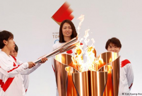   Japan lights Olympic torch after one-year Covid delay -   VIDEO    