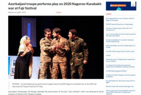 Azerbaijani troupe performs play on 2020 Nagorno-Karabakh war at Fajr festival