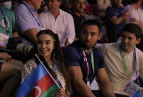  Vice-President of Heydar Aliyev Foundation Leyla Aliyeva watches performances of Azerbaijani wrestlers  