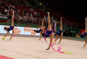 Azerbaijan rhythmic gymnastics team in group exercises claim bronze at World Championships