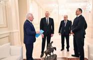   President Ilham Aliyev presented with sculptural work from office of late outstanding public figure Aziz Aliyev  