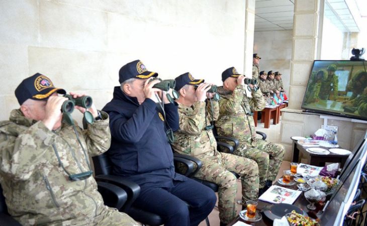  Azerbaijani and Turkish defense ministers watch joint military exercises - <span style="color: #ff0000;">VIDEO</span>