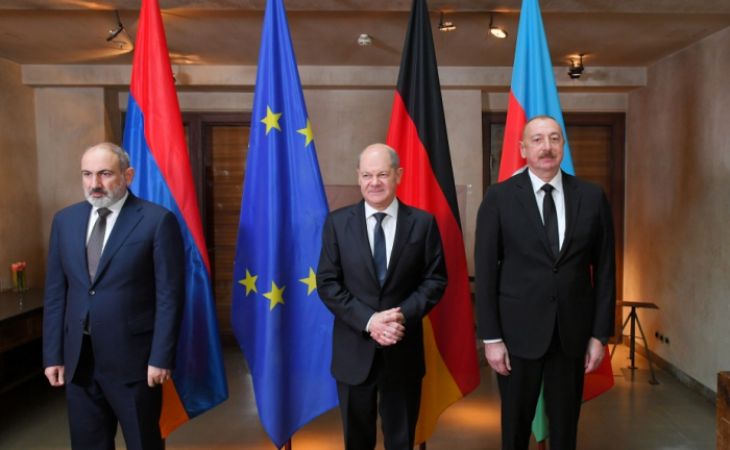 Azerbaijani President holds joint meeting with German Chancellor and Armenian PM in Munich