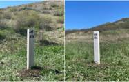  First border pillar installed on Azerbaijan-Armenia border -  PHOTO  