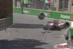 Azerbaijan GP practice: Max Verstappen top as Perez crashes