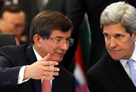 Davutoglu refuses to discuss Karabakh conflict with John Kerry