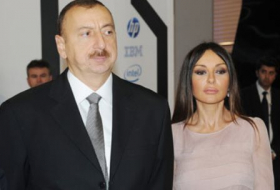 Azerbaijani president and his spouse attend opening ceremony of Azercosmos` new administrative building