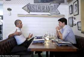 Barack Obama enjoys dinner with Justin Trudeau during Montreal visit