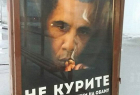 Russia, there`s bizarre anti-smoking advert featuring Barack Obama