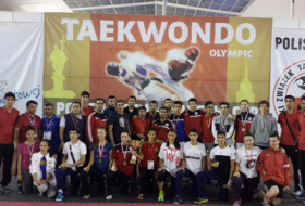 Azerbaijani taekwondo fighters grab 16 medals at Polish Open 2015 